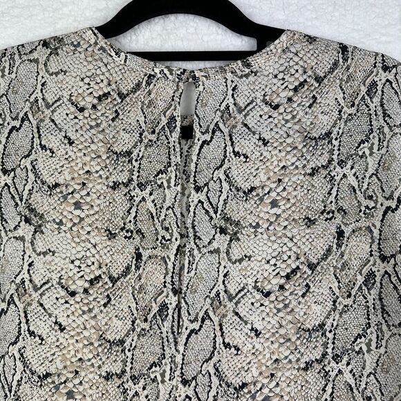 Equipment Femme 100% Silk Snakeskin Print Shift Mini Dress Size S Boho Western - Picture 10 of 12